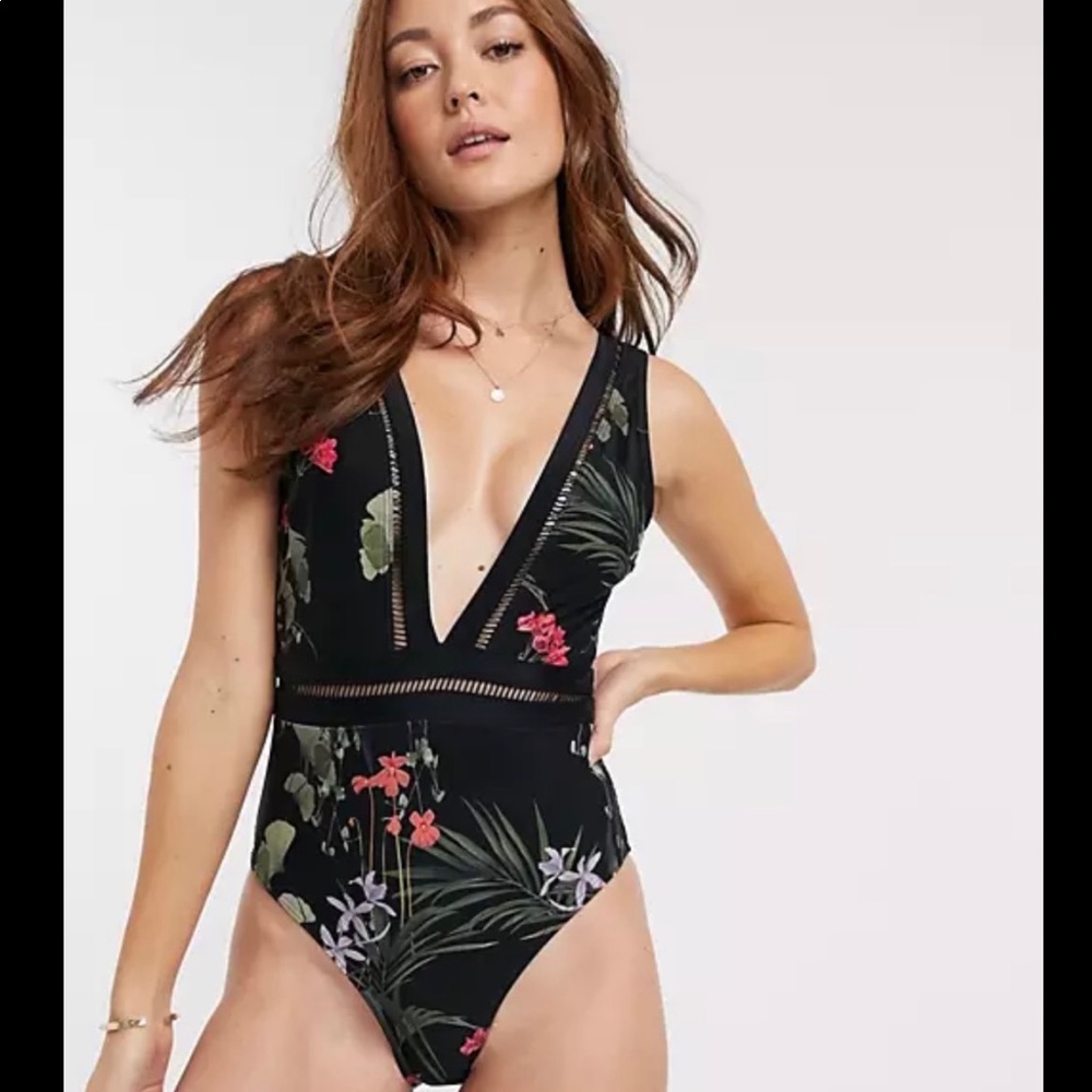 NWT Ted Baker Gessie Highland Plunge One Piece Swimsuit - Picture 7 of 16